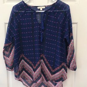 Sheer 3/4 length blouse